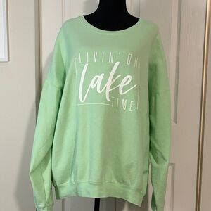 Livin' On Lake Time Mint Green Sweater